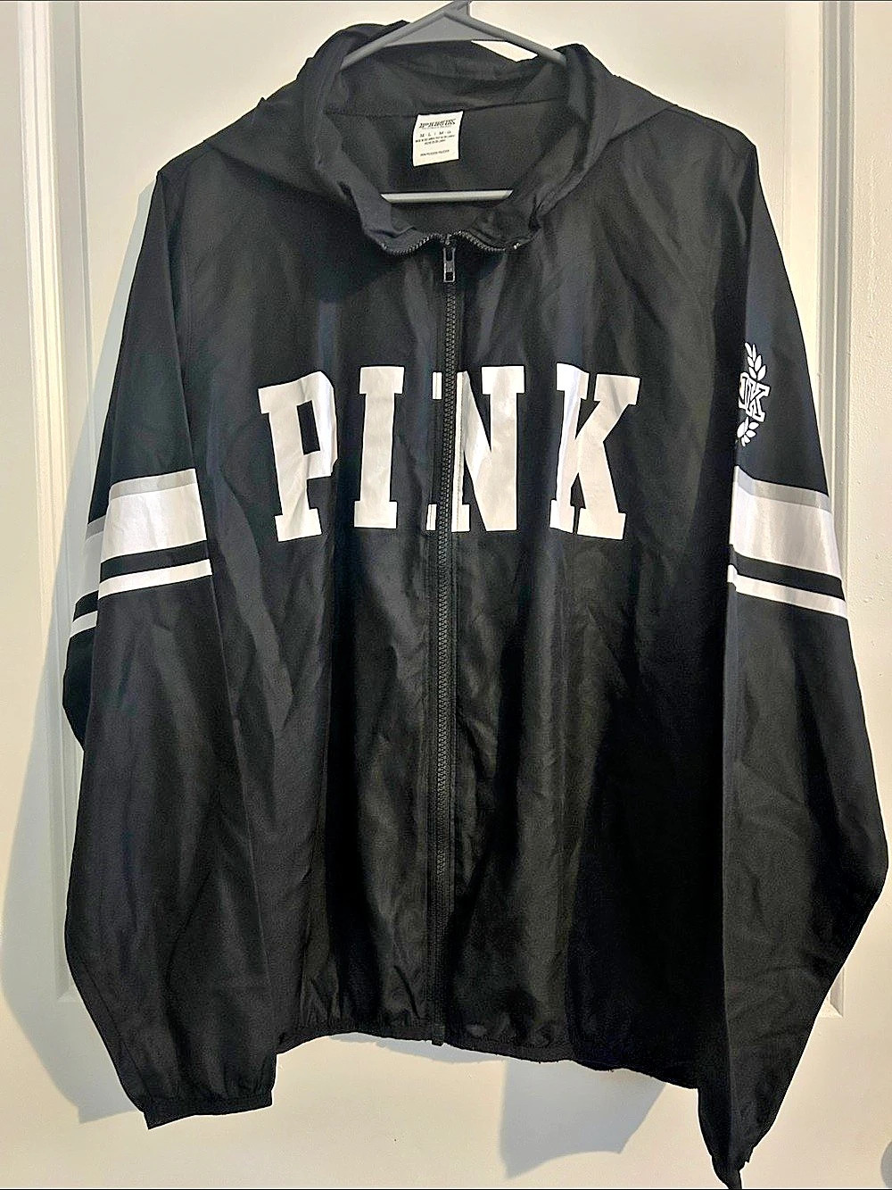 PINK Color Block Windbreaker Size Medium Like New